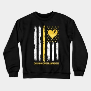 Hope For A Cure Childhood Cancer Awareness Support Childhood Cancer Warrior Gifts Crewneck Sweatshirt